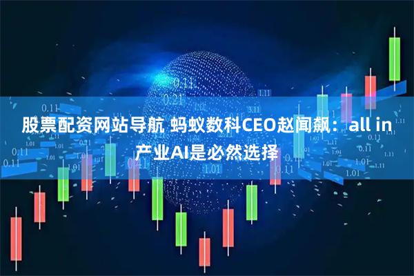 股票配資網(wǎng)站導航 螞蟻數科CEO趙聞飆：all in產(chǎn)業(yè)AI是必然選擇